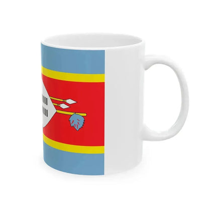 Flag of Eswatini with Lighter Colors (Eswatini) White Coffee Mug - Go Mug Yourself