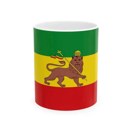 Flag of Ethiopia 1897-1936 1941-1974 squared (Ethiopia) White Coffee Mug 11oz - Go Mug Yourself