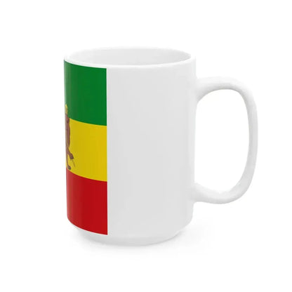 Flag of Ethiopia 1897-1936 1941-1974 squared (Ethiopia) White Coffee Mug - Go Mug Yourself