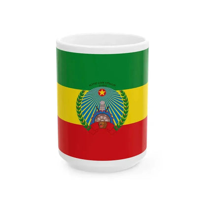 Flag of Ethiopia 1987-1991 2-3 (Ethiopia) White Coffee Mug 15oz - Go Mug Yourself