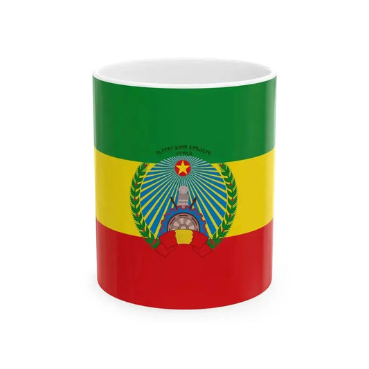 Flag of Ethiopia 1987-1991 (Ethiopia) White Coffee Mug 11oz - Go Mug Yourself