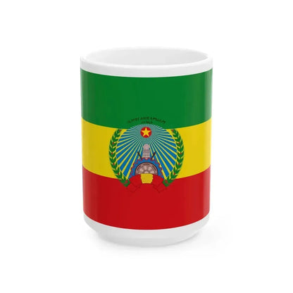 Flag of Ethiopia 1987-1991 (Ethiopia) White Coffee Mug 15oz - Go Mug Yourself