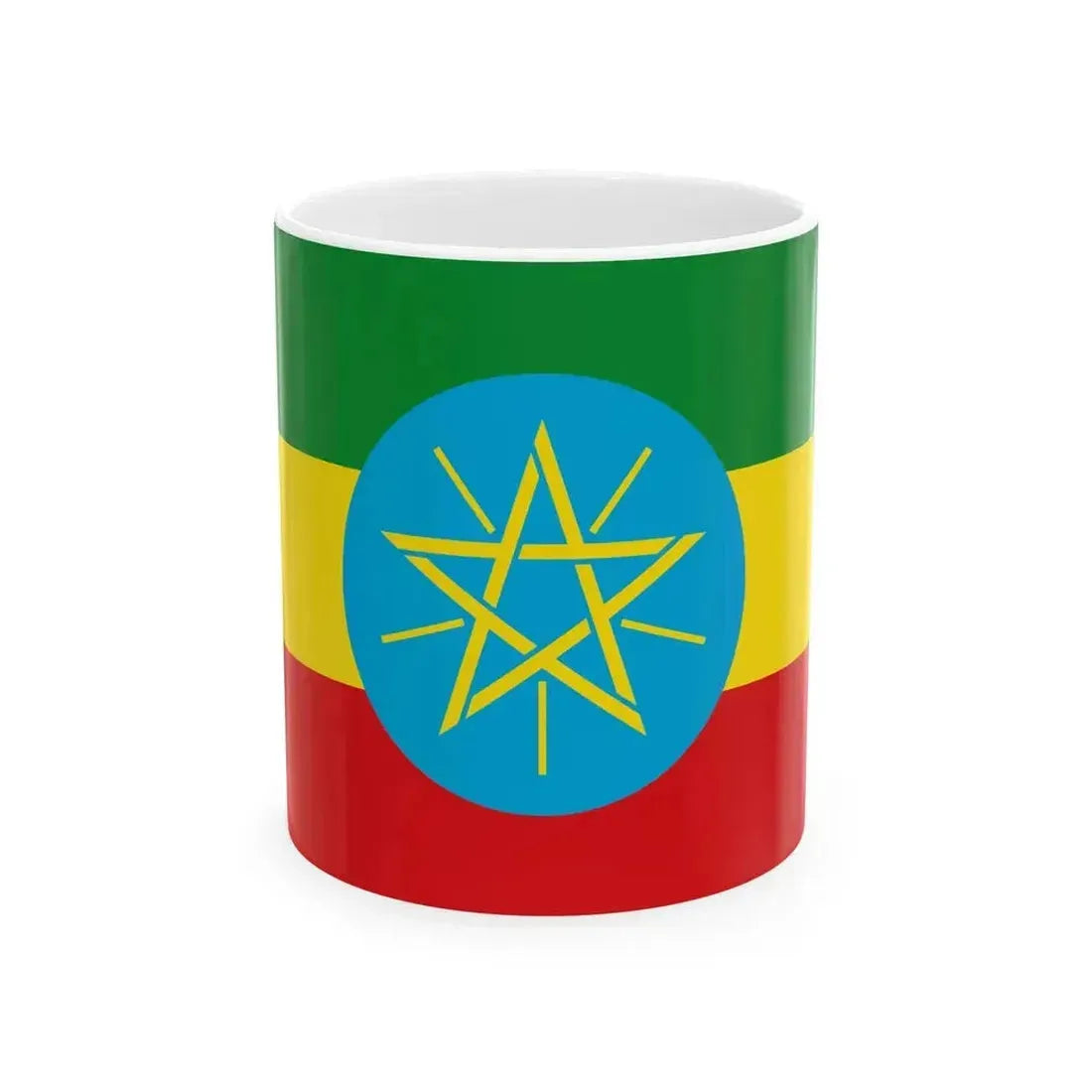 Flag of Ethiopia 1996-2009 2-3 (Ethiopia) White Coffee Mug 11oz - Go Mug Yourself