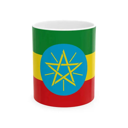 Flag of Ethiopia 1996-2009 2-3 (Ethiopia) White Coffee Mug 11oz - Go Mug Yourself