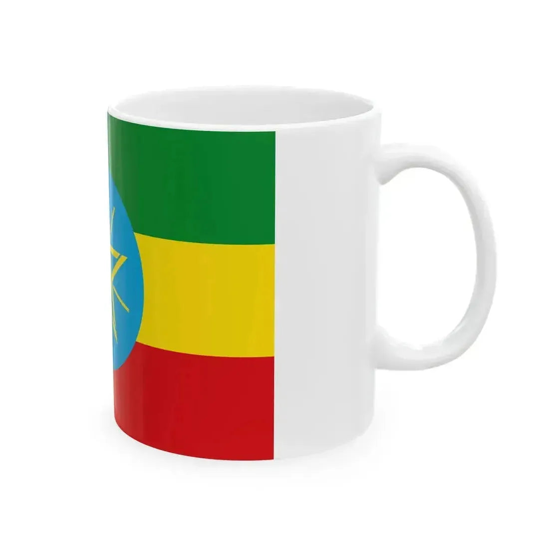 Flag of Ethiopia 1996-2009 2-3 (Ethiopia) White Coffee Mug - Go Mug Yourself