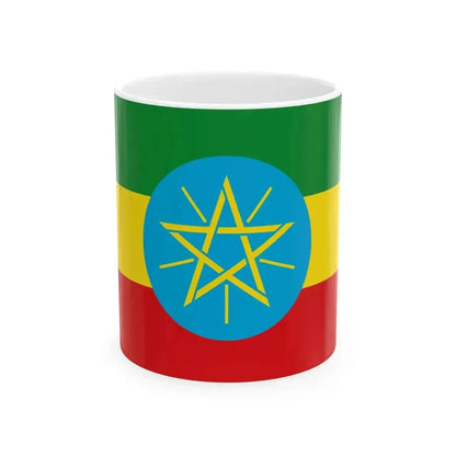 Flag of Ethiopia 1996-2009 (Ethiopia) White Coffee Mug 11oz - Go Mug Yourself