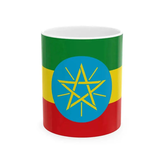 Flag of Ethiopia 1996-2009 (Ethiopia) White Coffee Mug 11oz - Go Mug Yourself