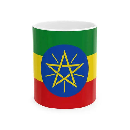 Flag of Ethiopia 2-3 (Ethiopia) White Coffee Mug 11oz - Go Mug Yourself