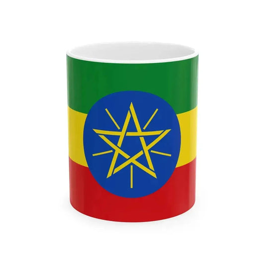 Flag of Ethiopia 2-3 (Ethiopia) White Coffee Mug 11oz - Go Mug Yourself