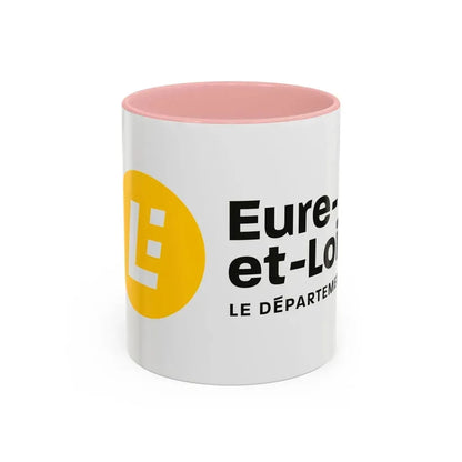 Flag of Eure et Loir France - Accent Coffee Mug 11oz Pink - Go Mug Yourself