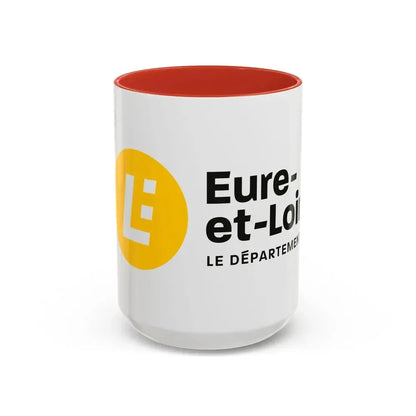 Flag of Eure et Loir France - Accent Coffee Mug 15oz Red - Go Mug Yourself