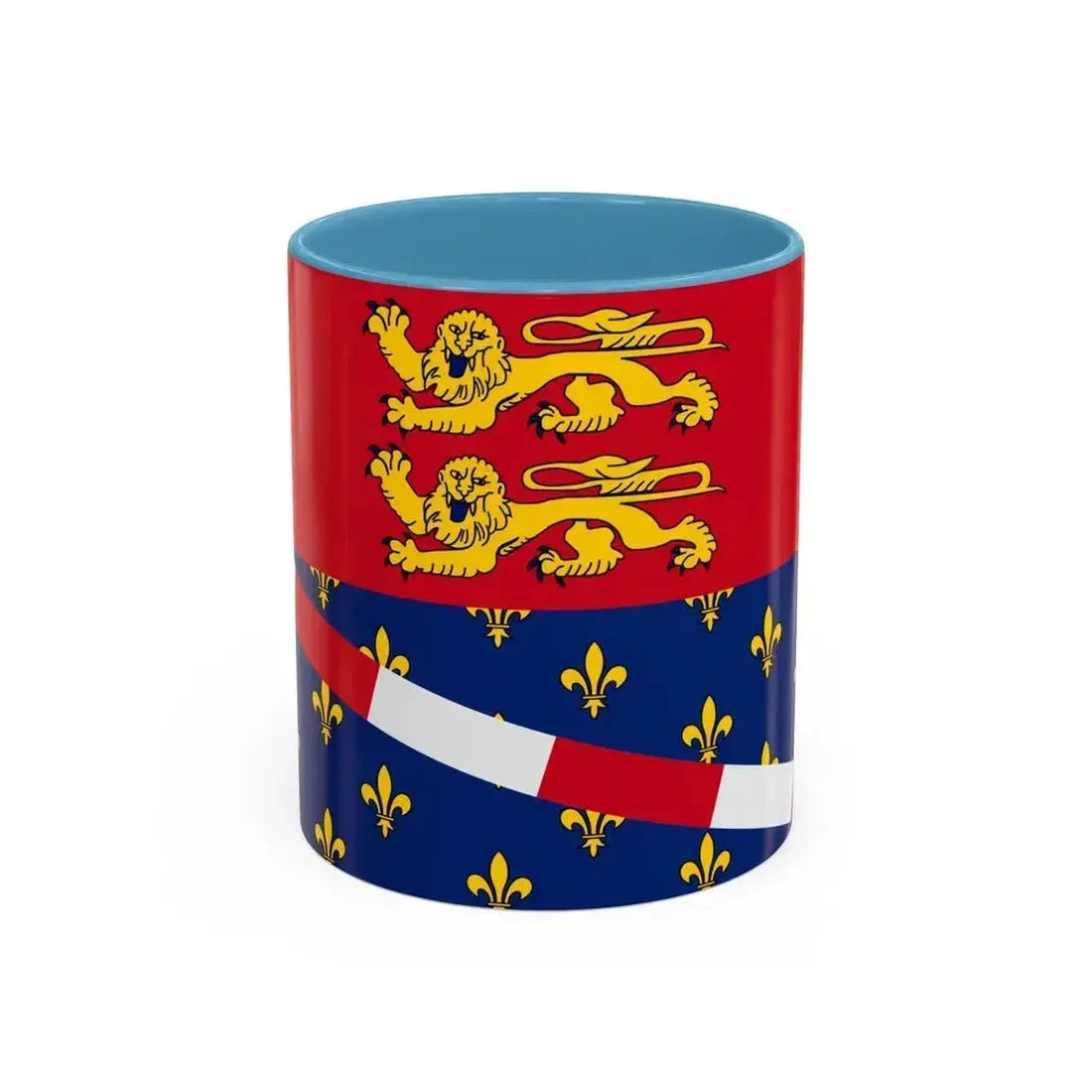 Flag of Eure France 2 - Accent Coffee Mug 11oz Light Blue - Go Mug Yourself