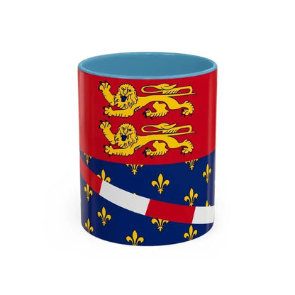 Flag of Eure France 2 - Accent Coffee Mug 11oz Light Blue - Go Mug Yourself