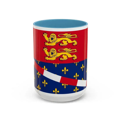 Flag of Eure France 2 - Accent Coffee Mug 15oz Light Blue - Go Mug Yourself