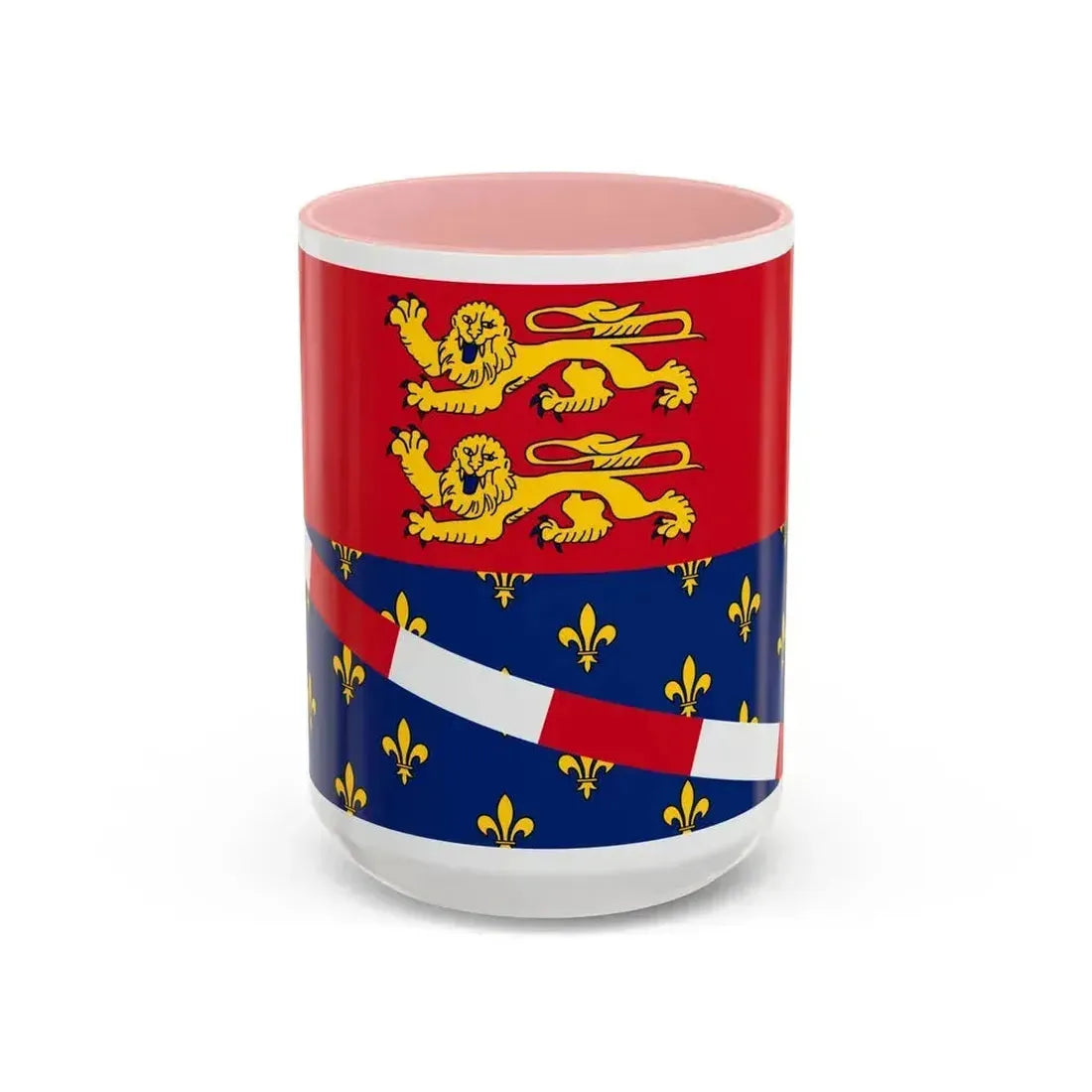 Flag of Eure France 2 - Accent Coffee Mug 15oz Pink - Go Mug Yourself