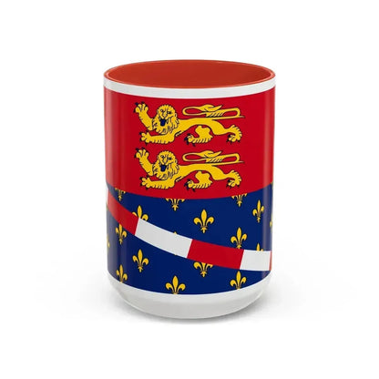 Flag of Eure France 2 - Accent Coffee Mug 15oz Red - Go Mug Yourself