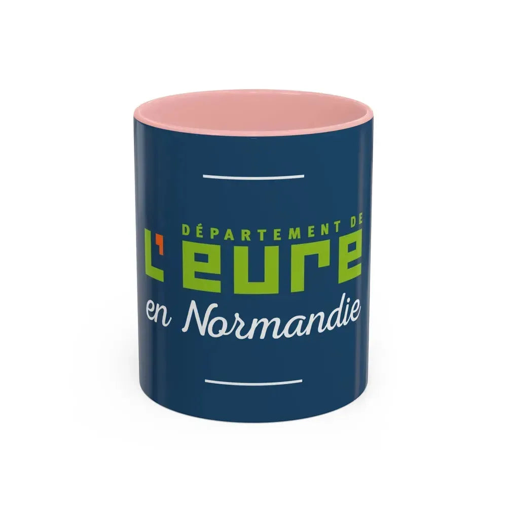 Flag of Eure France - Accent Coffee Mug 11oz Pink - Go Mug Yourself