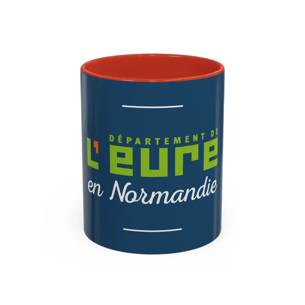 Flag of Eure France - Accent Coffee Mug 11oz Red - Go Mug Yourself