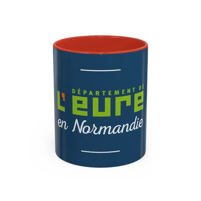Flag of Eure France - Accent Coffee Mug 11oz Red - Go Mug Yourself