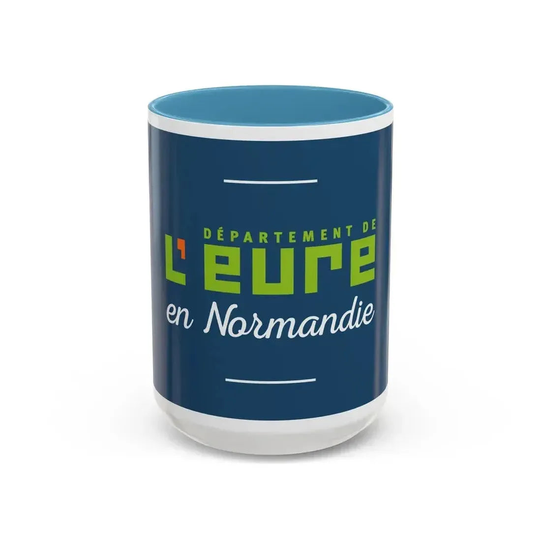 Flag of Eure France - Accent Coffee Mug 15oz Light Blue - Go Mug Yourself