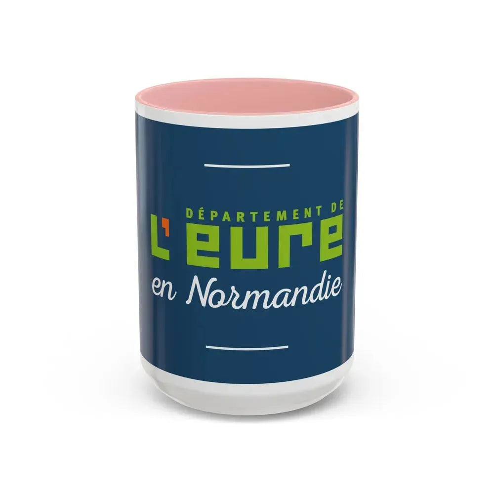 Flag of Eure France - Accent Coffee Mug 15oz Pink - Go Mug Yourself