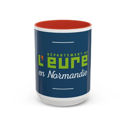 Flag of Eure France - Accent Coffee Mug 15oz Red - Go Mug Yourself