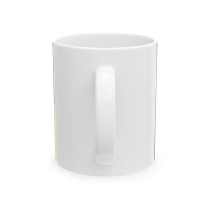 Flag of Europe and Ukraine (Ukraine) White Coffee Mug - Go Mug Yourself