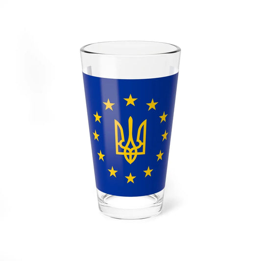 Flag of European Ukraine (Ukraine) Pint Glass 16oz 16oz - Go Mug Yourself
