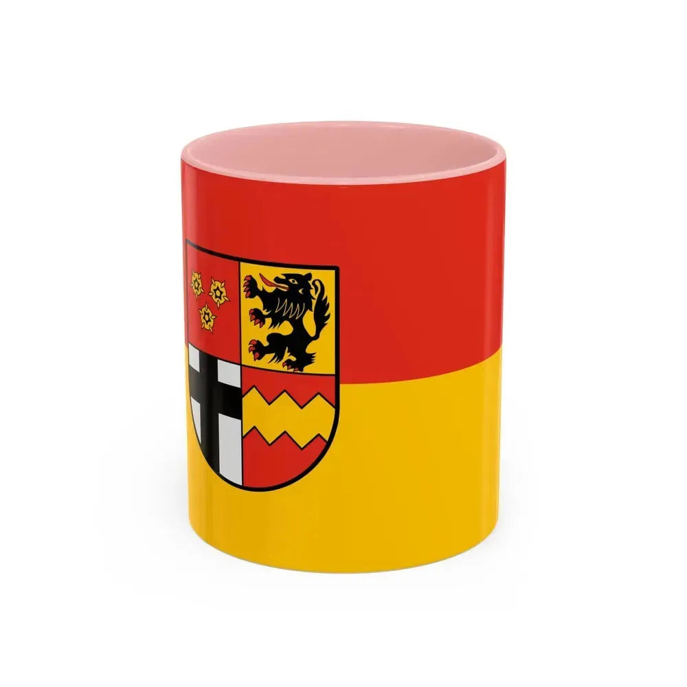 Flag of Euskirchen Germany - Accent Coffee Mug 11oz Pink - Go Mug Yourself