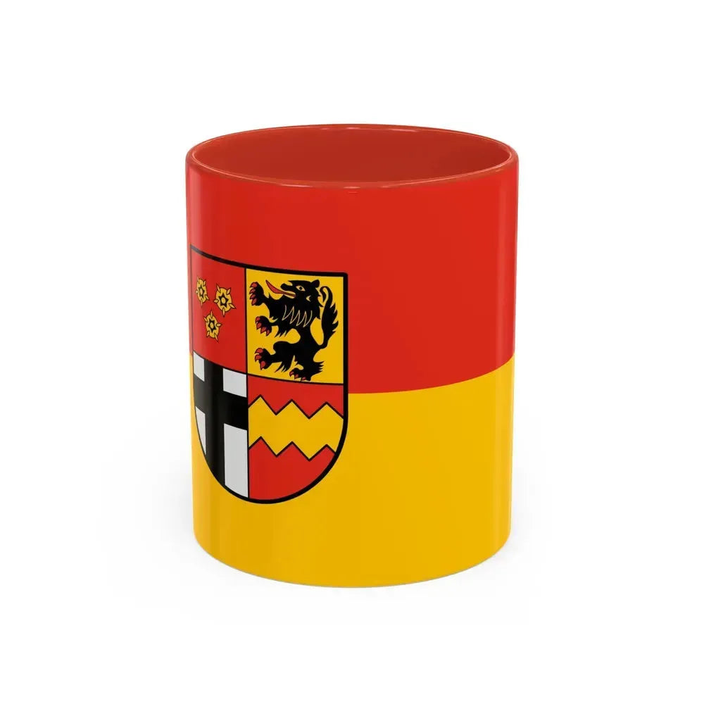 Flag of Euskirchen Germany - Accent Coffee Mug 11oz Red - Go Mug Yourself