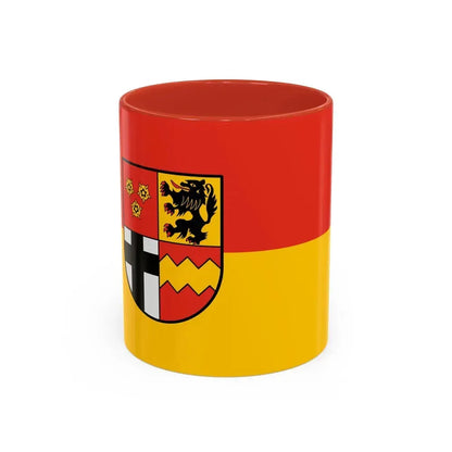 Flag of Euskirchen Germany - Accent Coffee Mug 11oz Red - Go Mug Yourself