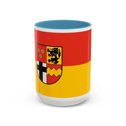 Flag of Euskirchen Germany - Accent Coffee Mug 15oz Light Blue - Go Mug Yourself