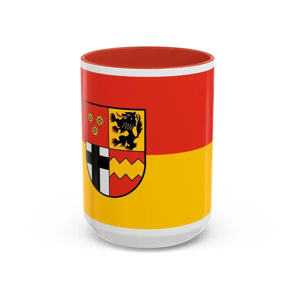 Flag of Euskirchen Germany - Accent Coffee Mug 15oz Red - Go Mug Yourself
