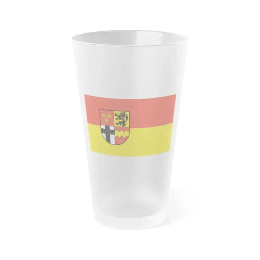 Flag of Euskirchen Germany - Frosted Pint Glass 16oz 16oz Frosted - Go Mug Yourself