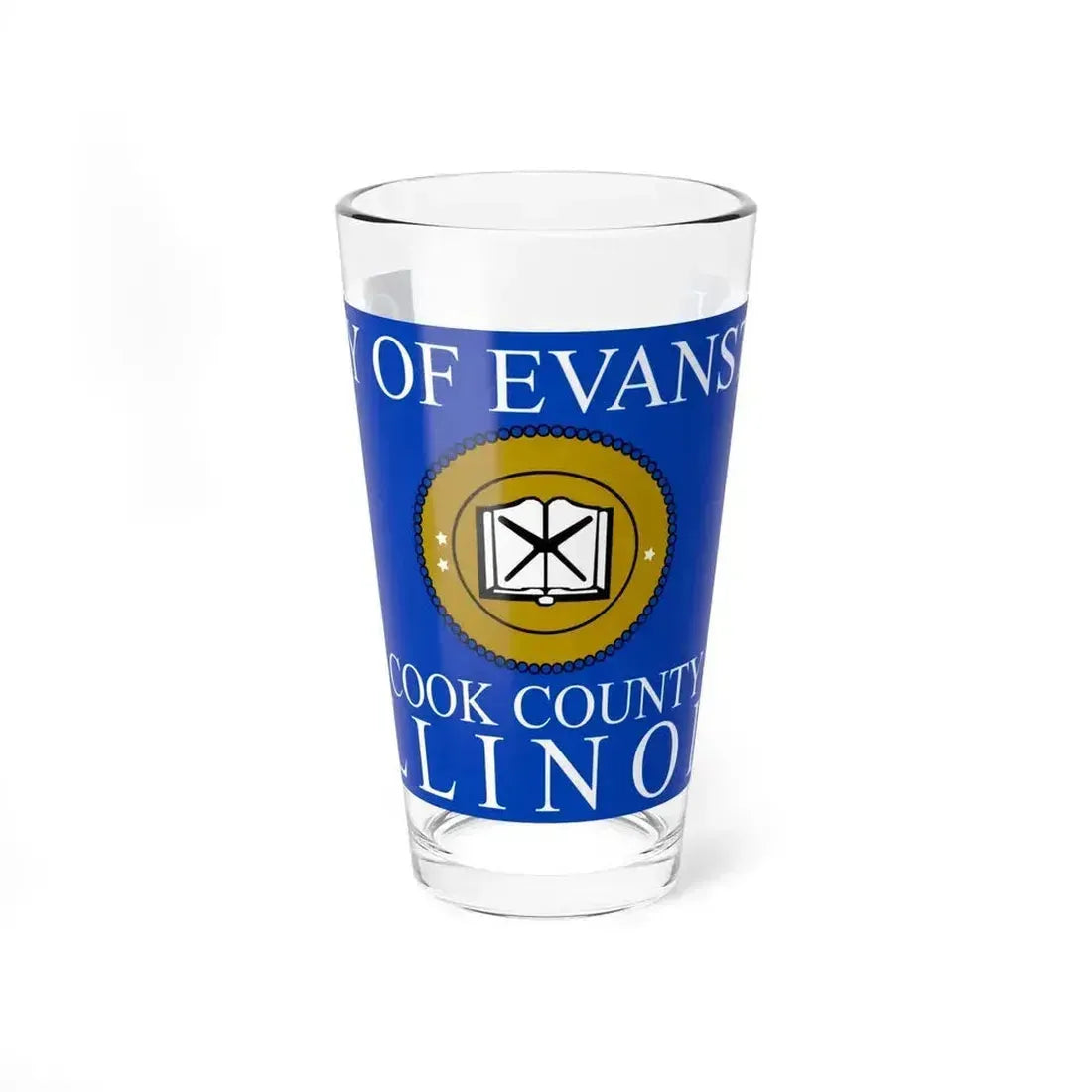 Flag of Evanston, IL - Pint Glass 16oz 16oz - Go Mug Yourself