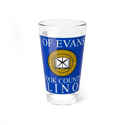 Flag of Evanston, IL - Pint Glass 16oz 16oz - Go Mug Yourself