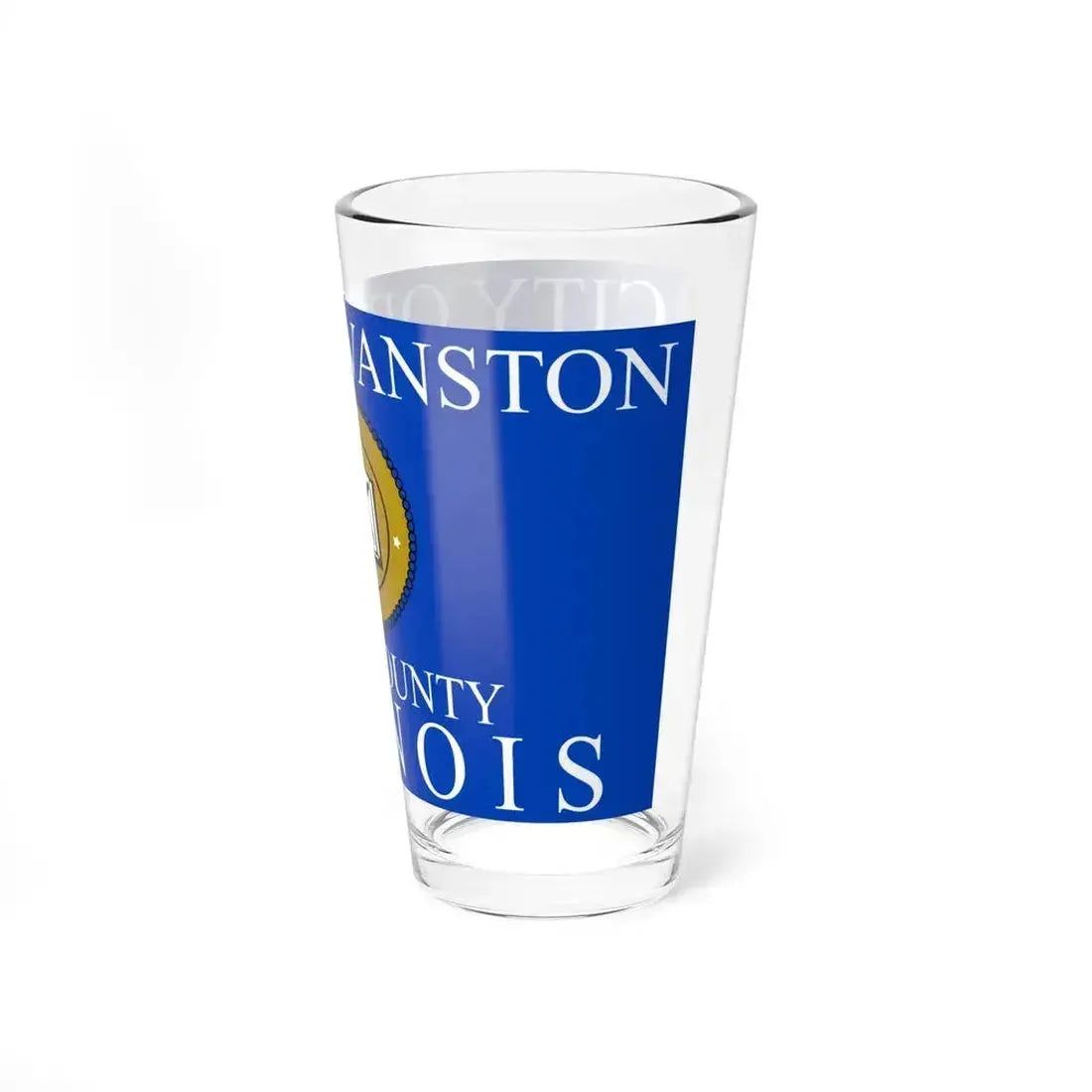 Flag of Evanston, IL - Pint Glass 16oz - Go Mug Yourself