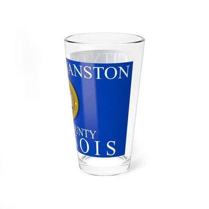 Flag of Evanston, IL - Pint Glass 16oz - Go Mug Yourself