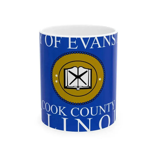 Flag of Evanston Illinois 2015-2024 (United States) White Coffee Mug 11oz - Go Mug Yourself