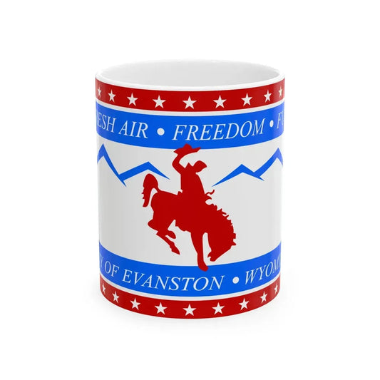 Flag of Evanston Wyoming (United States) White Coffee Mug 11oz - Go Mug Yourself
