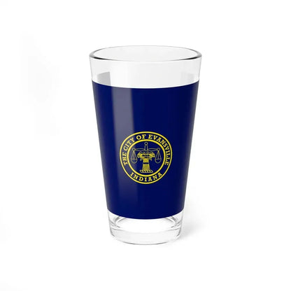 Flag of Evansville, Indiana - Pint Glass 16oz 16oz - Go Mug Yourself