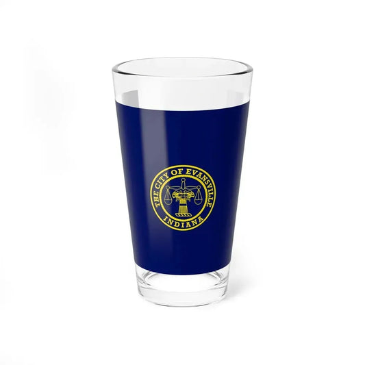Flag of Evansville, Indiana - Pint Glass 16oz 16oz - Go Mug Yourself