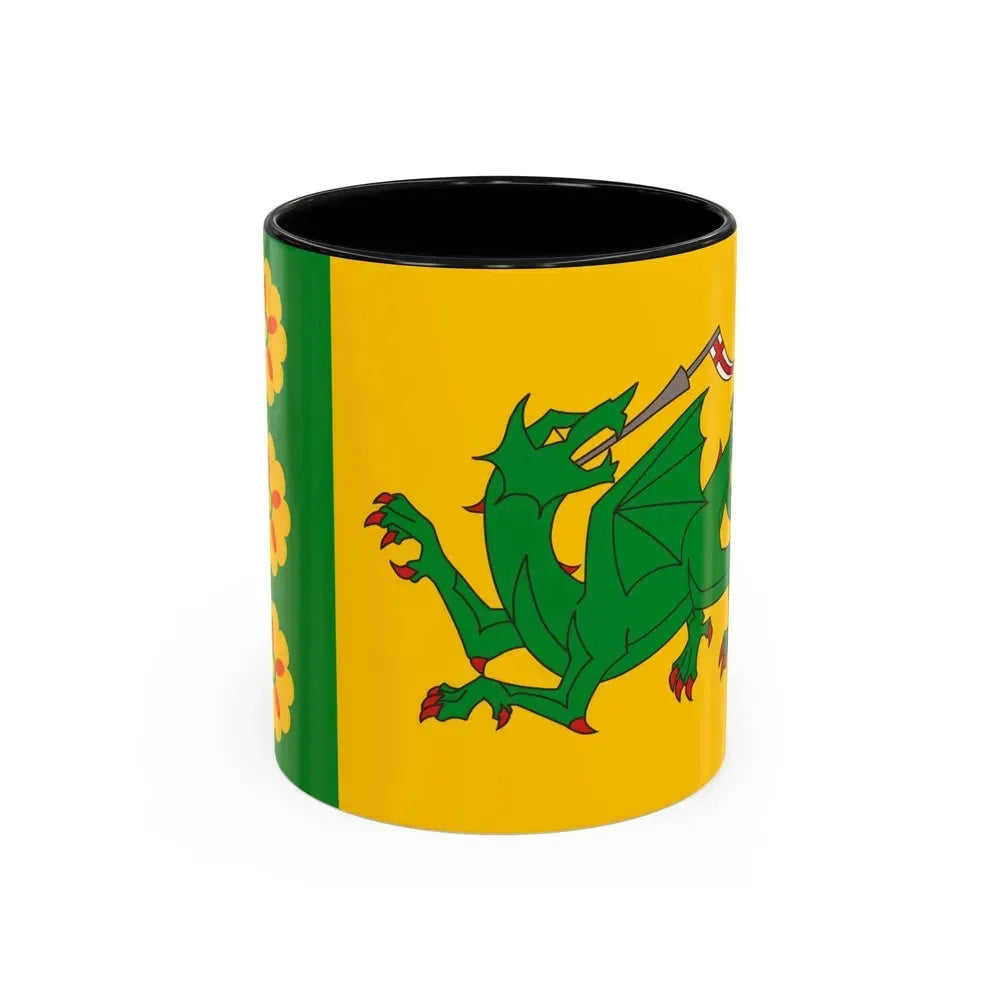 Flag of Evenley UK - Accent Coffee Mug 11oz Black - Go Mug Yourself