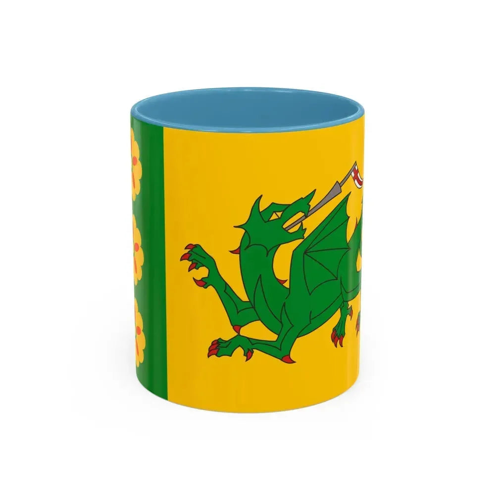 Flag of Evenley UK - Accent Coffee Mug 11oz Light Blue - Go Mug Yourself