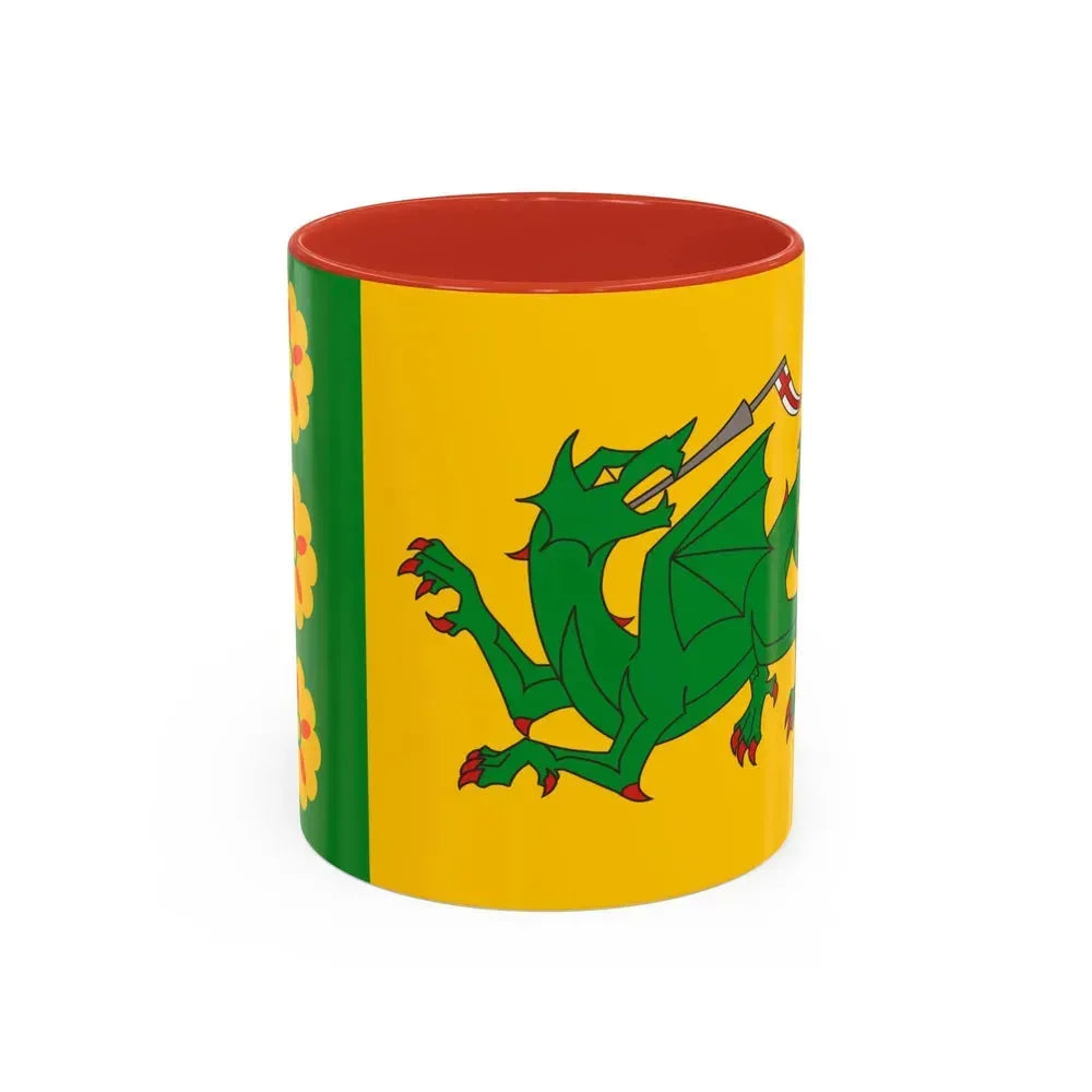 Flag of Evenley UK - Accent Coffee Mug 11oz Red - Go Mug Yourself