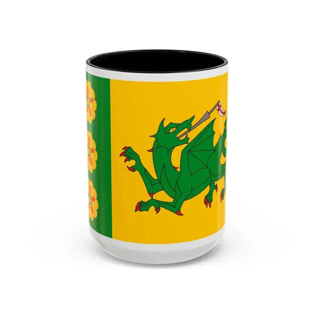 Flag of Evenley UK - Accent Coffee Mug 15oz Black - Go Mug Yourself