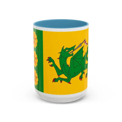 Flag of Evenley UK - Accent Coffee Mug 15oz Light Blue - Go Mug Yourself