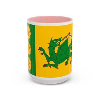 Flag of Evenley UK - Accent Coffee Mug 15oz Pink - Go Mug Yourself