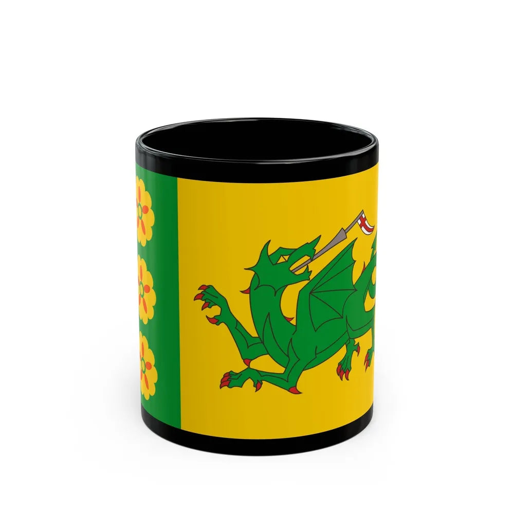 Flag of Evenley UK - Black Coffee Mug-11oz-Go Mug Yourself