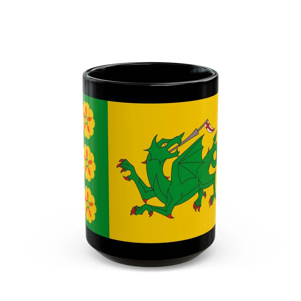 Flag of Evenley UK - Black Coffee Mug-15oz-Go Mug Yourself